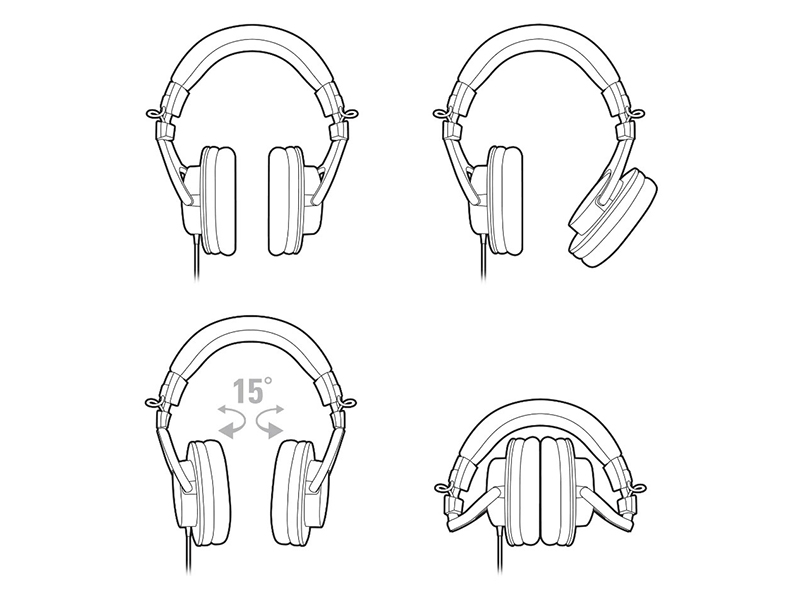 Tai nghe Audio Technica ATH-M30X xoay gập dễ dàng