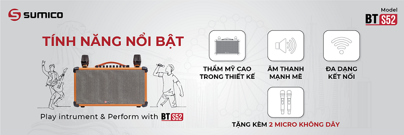 Loa Sumico BT-S52 co thiet ke dep