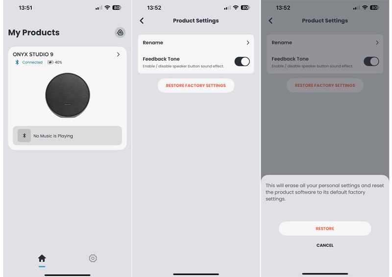 hướng dẫn reset loa harman kardon onyx studio 9 qua app